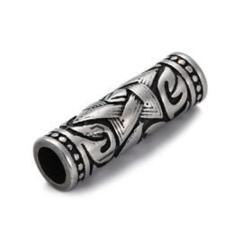 1 x RVS 304 buiskraal European Jewelry Davidster 30 x 9 mm – gat 6,5 mm – antiek zilverkleur