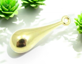 DQ metaal hanger pdruppel 25x8mm goudkleur ,oogje 1.5 mm (Nikkelvrij)