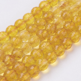 10 x  Natuursteen kraal van  Crystal Quartz 4mm gat: 1mm Goldenrot