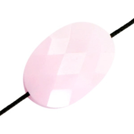 1 x Fashion Facet kralen ovaal Light pink opaque 14x10mm