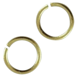 20 x DQ metaal sieraden buigringen of buigringetjes antiek brons kleur 6 x 0,8mm  (Nikkelvrij)