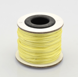 Rol met 30 meter satijn koord Nylon Marcramé koord 1mm kleur champagne yellow