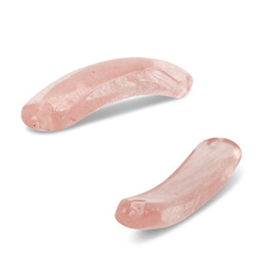 1 x  Natuursteen tussenstuk kersenkwarts Pink ca. 36 x 8,5 - 10,5mm (Ø1,5mm)