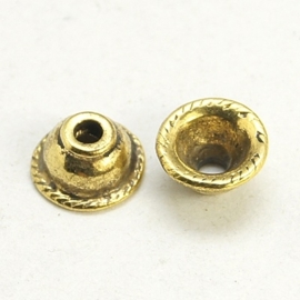 10 stuks kralenkapjes 8 x 4mm gat: 2mm goudkleur