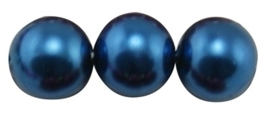 10 x prachtige glasparel kleur: Steel Blue 14mm