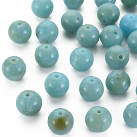 10 x Acryl kralen rond two tone 20 mm – gat 3 mm – turquoise
