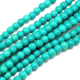 20 x keramiek turquoise kralen rond 8 mm