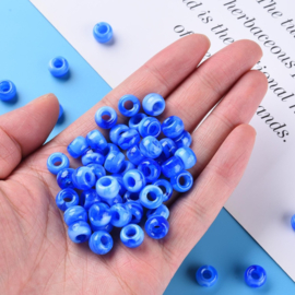 15 x Two tone acryl kralen rondellen 11 x 8 mm – gat 5 mm – Blue