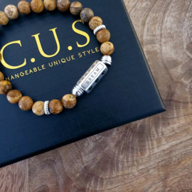 1 x C.U.S® Sieraden message beads eindkap Zilver (nikkelvrij)