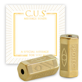 1 x C.U.S® Sieraden message beads "protect" Goud (nikkelvrij)