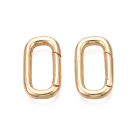 1 x Metalen springring sluiting ovaal 18 x 10 mm – Ø 13 mm – goudkleur (Nikkelvrij)