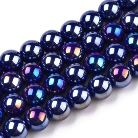 10 x Diamond coated glaskralen 8~8,5mm gat: 1,5mm Dark Blue