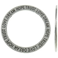 2 x mooie grote gesloten  ring  Love dream hope trust 35 x 1 gat 27mm ♥