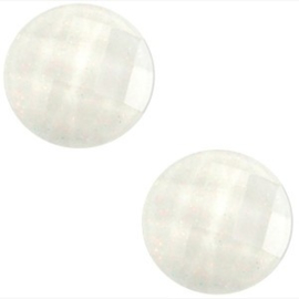 2 x Basic cabochon 10mm Wit glitter