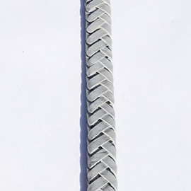 1 x  DQ leer plat gevlochten 10 x 6 mm Vintage Grey 100-110 cm