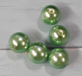 25 x mooie groene glasparel 10 mm gat: 1mm