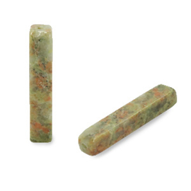 1 x Edelsteen kraal Unakiet langwerpig Marble green ca. 30 x 5mm (Ø1.5mm)