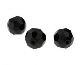3 x Glaskraal facet kristal zwart 20mm prachtige glans