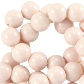 20x Glaskralen opaque 8mm Beige - peach