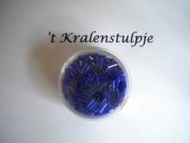 Pracht - glasstiften buisjes met zilverinslag 6mm 17 gram donker blauw