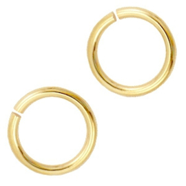 20 x  DQ metaal buigring 6mm Gold (Nikkelvrij)