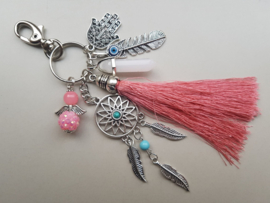DQ metalen dromenvanger bedel dreamcatcher  Antiek zilver kleur (Nikkelvrij) tray: 4mm; 33x27x2mm oogjes: 2mm