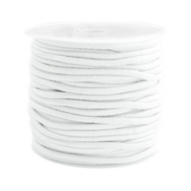 1 meter gekleurd elastisch draad van rubber voorzien van een laagje stof 2,5mm White