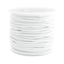 3 meter gekleurd elastisch draad van rubber voorzien van een laagje stof  1mm White