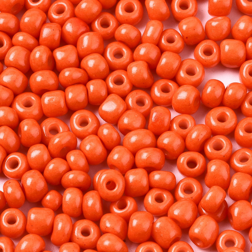 20 gram glaskralen – rocailles 6/0 – ca. 4 mm – kleur Orange Red