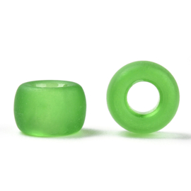 20 x  Rondellen acryl kralen 9 x 6mm Gat: 3,8mm Frosted Lime Green