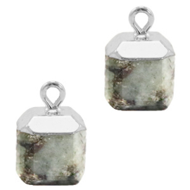 1 x Natuursteen hangers square Fossil grey-silver Shimmer Stone