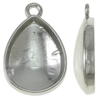 2x Houder duppel: Prachtige Cabochon houder. Binnenzijde: 13 x 18mm Platinum