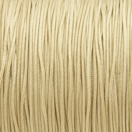 1 rol 90 meter gevlochten nylon koord, imitatie zijden draad 0,8mm Dark Khaki