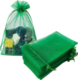 c.a. 50 x organza zakjes 10 x 15 cm Smaragd Groen