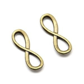 2 x Infinity Bedel Metaal Bronz 23x8 mm