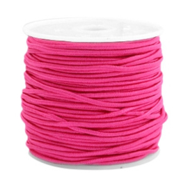 1 meter gekleurd elastisch draad 1.5mm Neon fuchsia pink