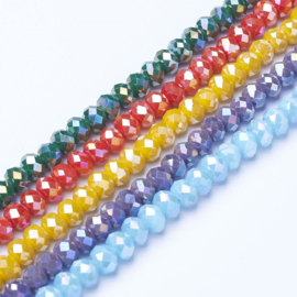 15 x Briolette kristalkralen mix 6 x 4mm gat: 1mm