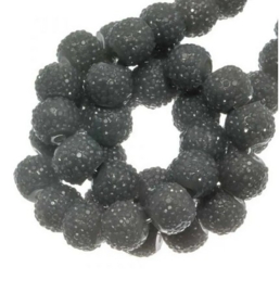 10 x Sparkling beads 8mm grey