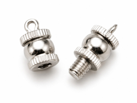 4 x Metalen draaisluiting schroefsluiting 18 x 6 mm – zilverkleur