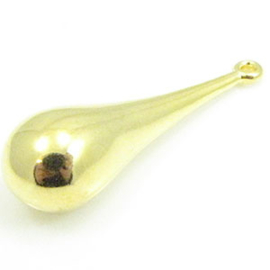 DQ metaal hanger druppel 36x11mm goudkleur,oogje 1,5 mm (Nikkelvrij)