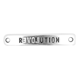 1 x Bedels DQ metaal tussenstuk bar Revolution Antiek zilver ca. 40x7mm (Ø2mm)