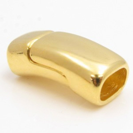 DQ metaal magneet sluiting 28 x 10,5mm diameter 10 x 6,5mm goud kleur (Nikkelvrij)