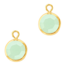 1 x DQ Hangers van crystal glas Gold-Powder opal green