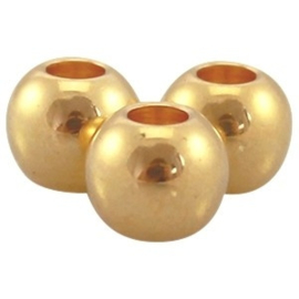 6 x DQ metaal ball 5 x 6 mm Goud Ø 2.4 mm (Nikkelvrij)