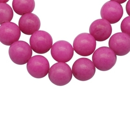 10 x  edelsteen kraal van Mashan Jade Magenta 6mm