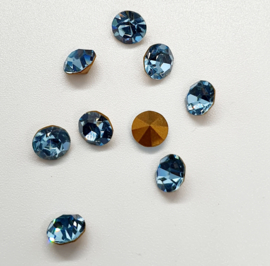 10 x Swarovski puntsteen SS24 Gold Foiled Aquamarine 5,2mm