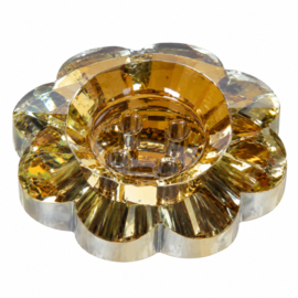 1 x Facet acryl kraal knoop button 25 mm – 4 gaten ca. 1,5 mm – goudkleur AB