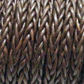 1 x Rol DQ leer vierkant 3mm gevlochten Dark Brown per 10 meter