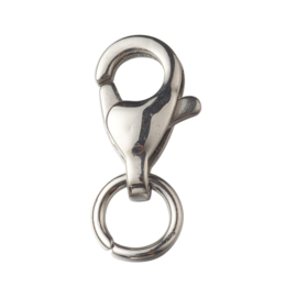 1 x RVS 304 verbindingssluiting met ringen 13mm 9,5 x 6,x 3mm, ring 5 x 0,5mm, gat ring 4mm