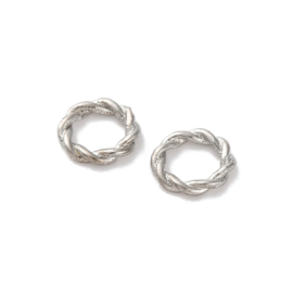 5 x Kleine metalen gesloten ring gedraaid 6 mm – Ø 4 mm – platinumkleur (Nikkelvrij)